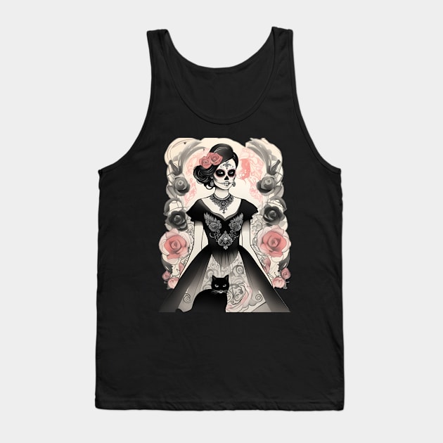 Catrina Cat Tank Top by Absinthe Society 